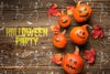 Halloween Pumpkins Decoration And Skeleton Draw Psd