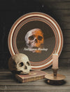Halloween Round Frame With Skull And Gothic Elements Psd