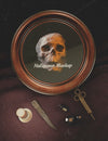Halloween Round Frame With Skull And Old Fashion Medicine Equipment Psd