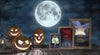 Halloween Season Arrangement With Horror Movie Posters Mock-Up Psd