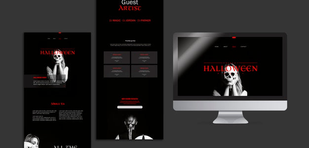 Halloween Woman Mock-Up On Variety Of Digital Desktop Psd
