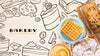 Hand Drawn Bakery Background With Pancakes Psd