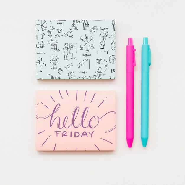 Hand Drawn Cards Mockup Psd