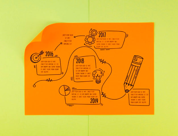 Hand Drawn Timeline Geometry Paper Psd