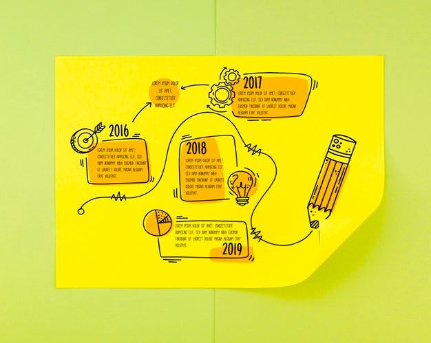Hand Drawn Timeline With Sketchy Elements Psd