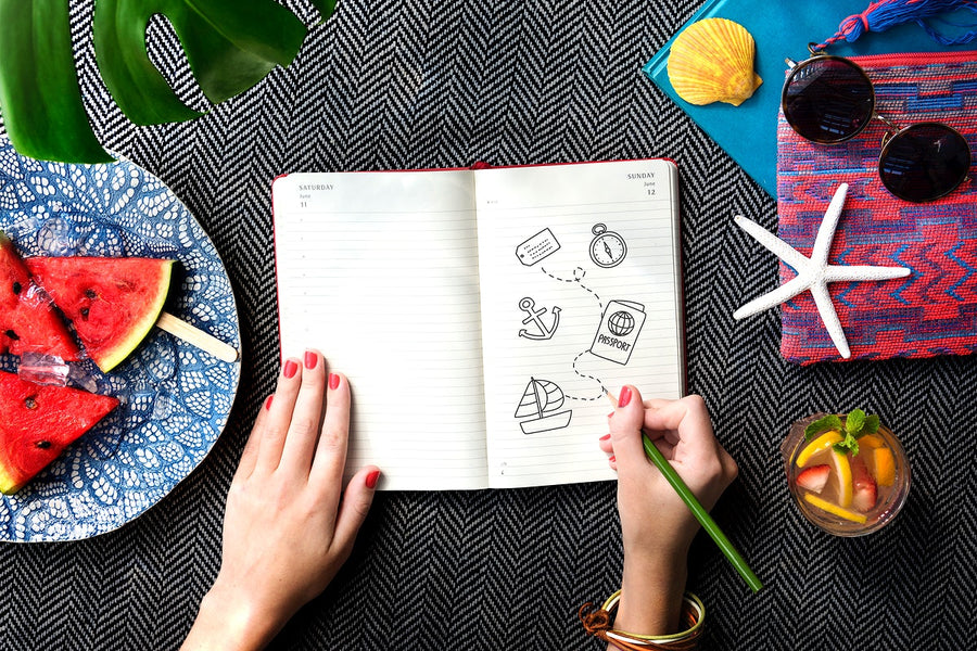 Hand Drawn Travel Element On Paper