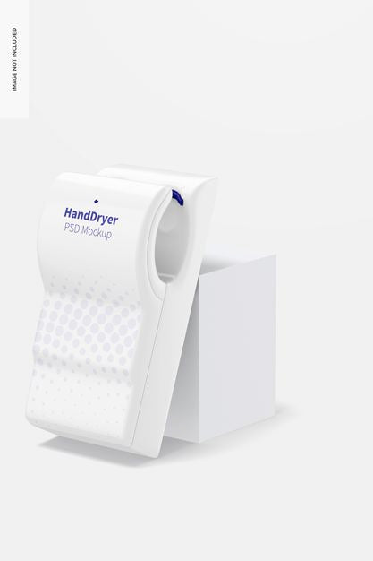 Hand Dryer Mockup, Leaned Psd