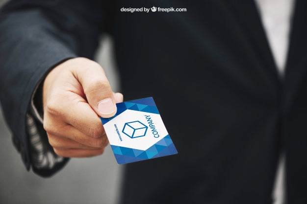 Hand Giving Business Card Mockup Psd