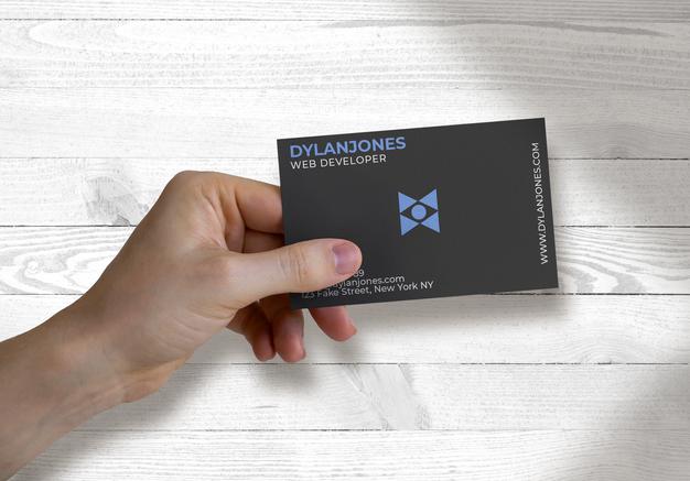 Hand Holding A Business Card Mockup Psd