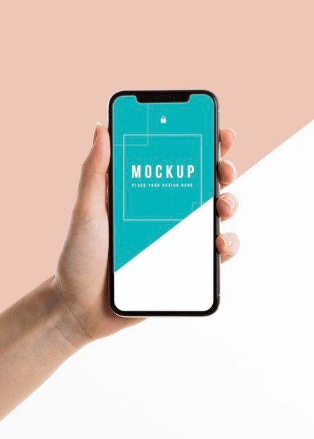 Hand Holding A Smartphone Mock-Up Psd