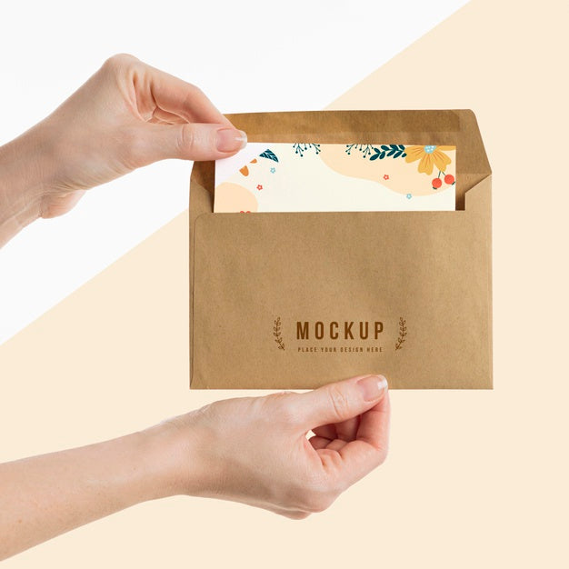 Hand Holding An Envelope Mock-Up Psd