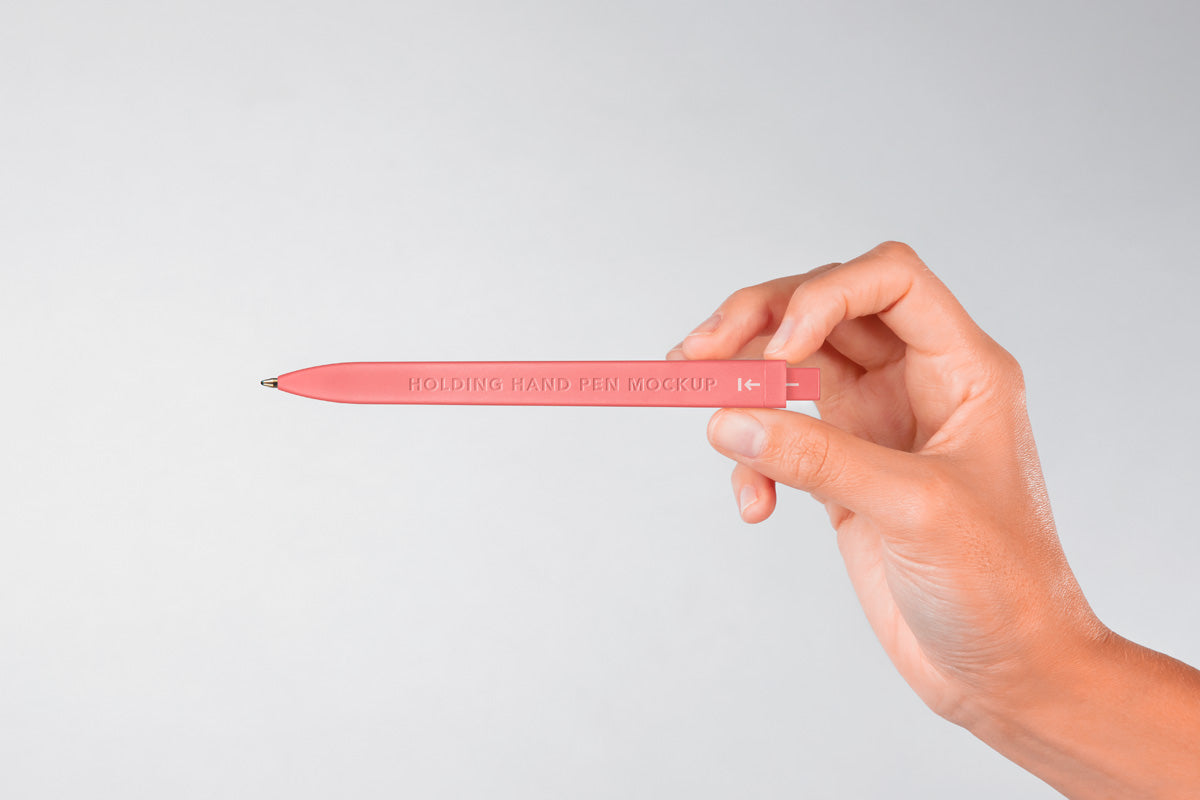 Hand Holding Branding Psd Pen Mockup