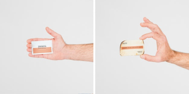 Hand Holding Business Card Mockup Psd