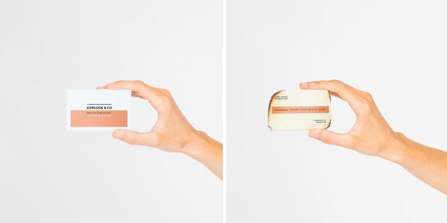 Hand Holding Business Card Mockup Psd