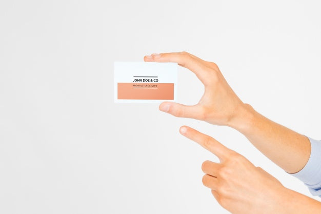 Hand Holding Business Card Mockup Psd