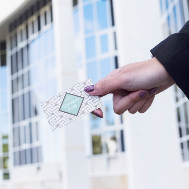 Hand Holding Business Card Psd