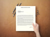 Hand Holding Document Mock Up Psd