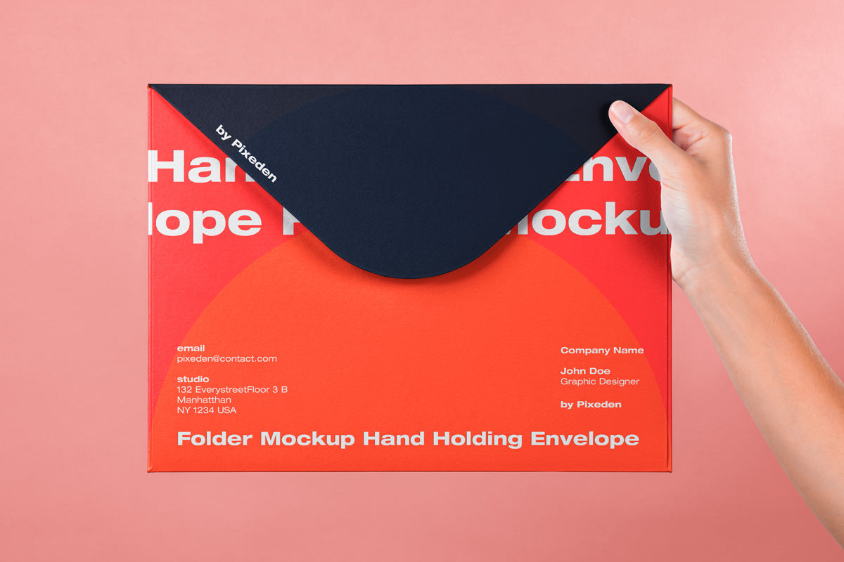 Hand Holding Large Psd Envelope Mockup