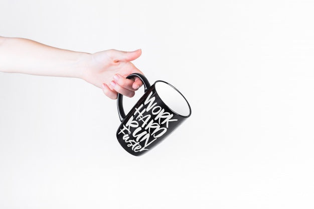 Hand Holding Mug Mockup Psd