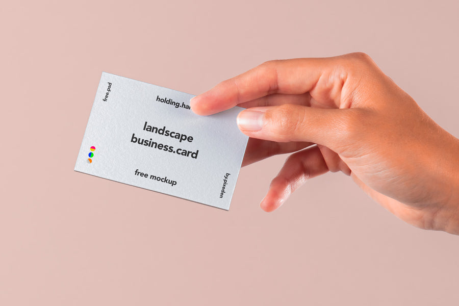 Hand Holding Psd Business Card Mockup 4