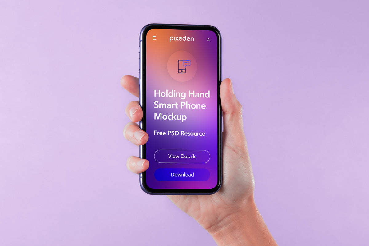 Hand Holding Psd Smartphone Mockup