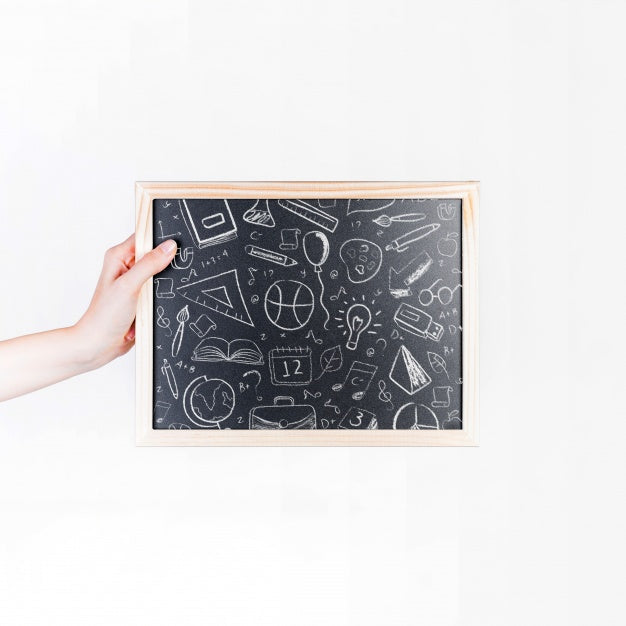Hand Holding Slate Mockup Psd