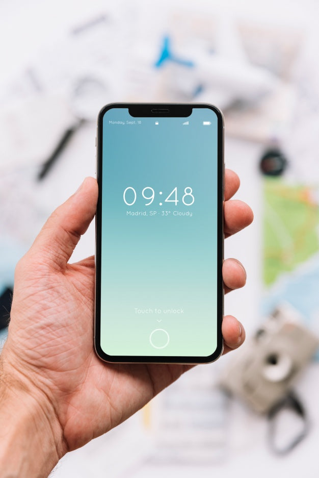 Hand Holding Smartphone Mockup Psd