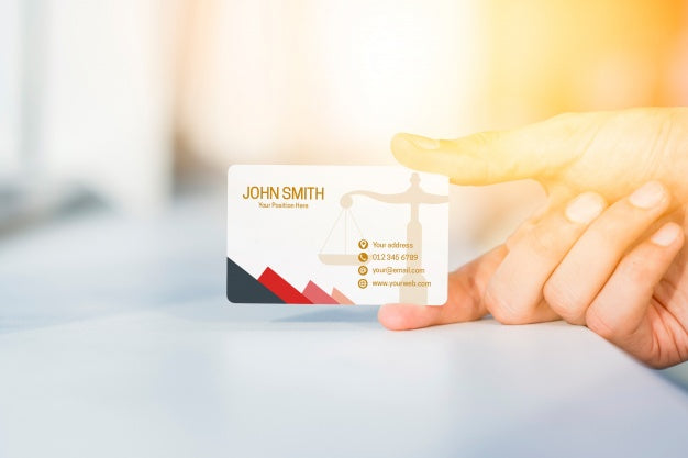 Hand Presenting Business Card Mockup Psd