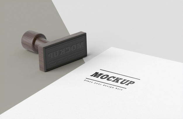 Hand Stamp With Handle Mock-Up Psd