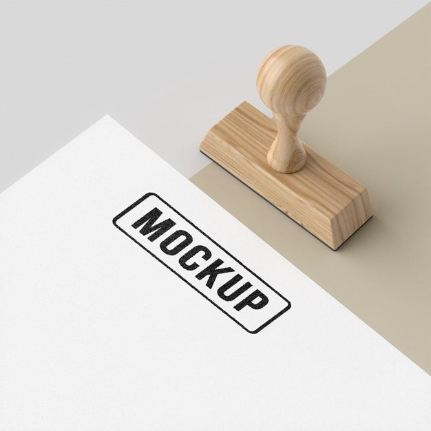 Hand Stamp With Handle Mock-Up Psd