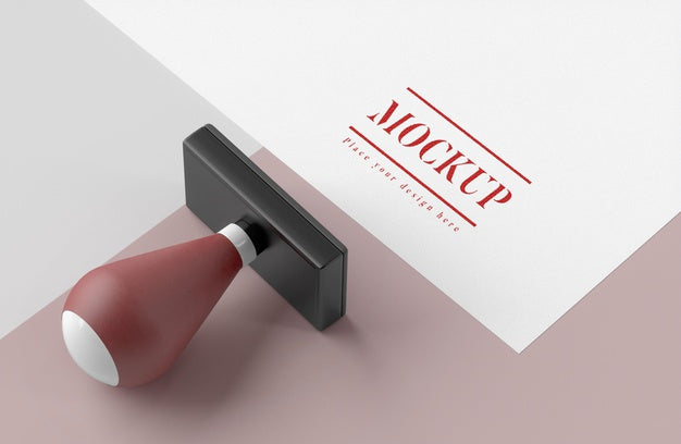 Hand Stamp With Handle Mock-Up Psd