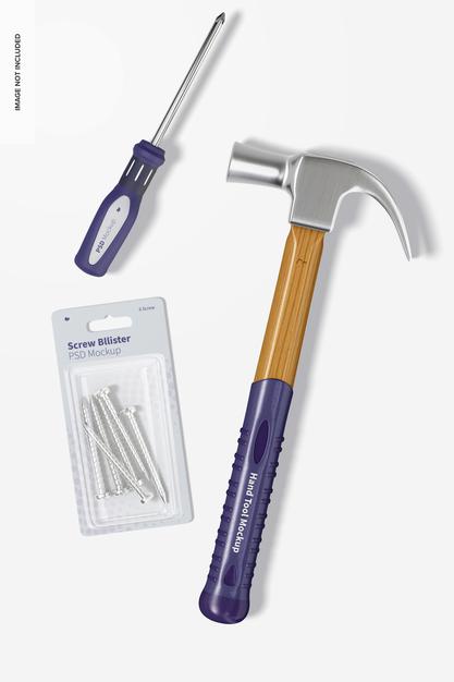Hand Tool Set Mockup Psd