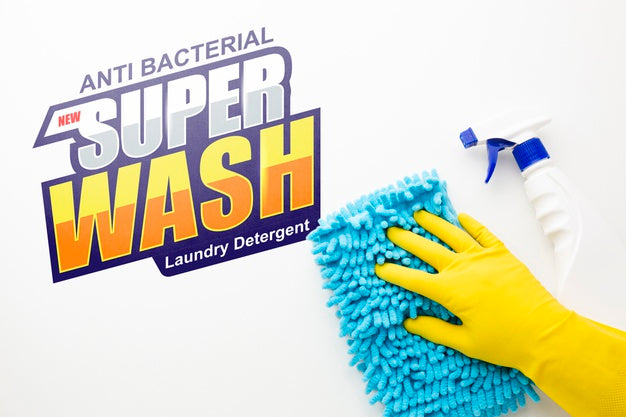 Hand Wiping Surface With Mock-Up Psd