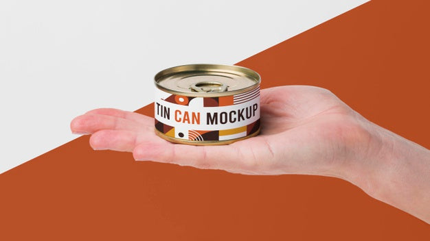Hand With Tin Can Psd