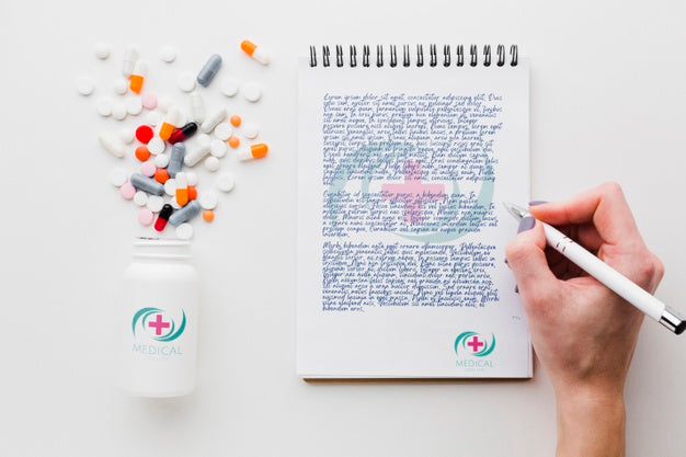 Hand Writing In Notepad Mock-Up Psd