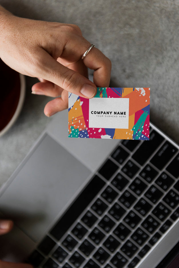 Handing Out A Business Card Mockup Psd