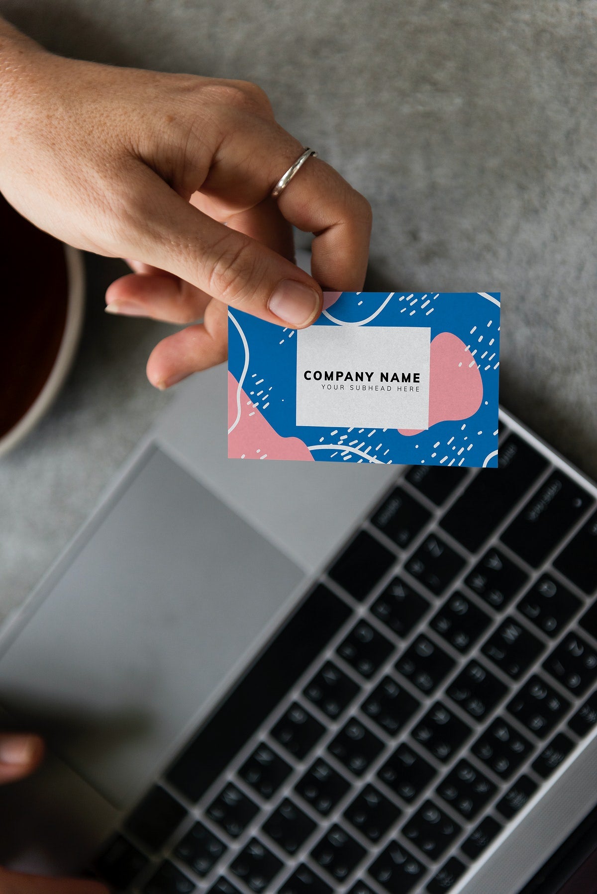 Handing Out A Business Card Mockup
