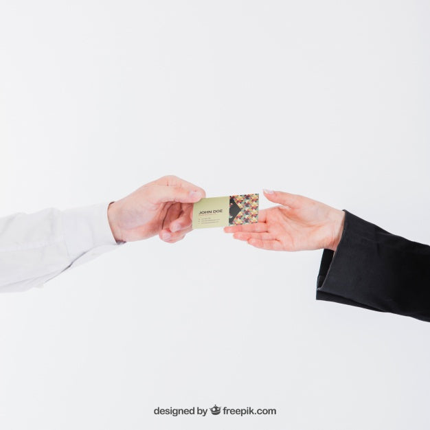 Handing Over Business Card Psd