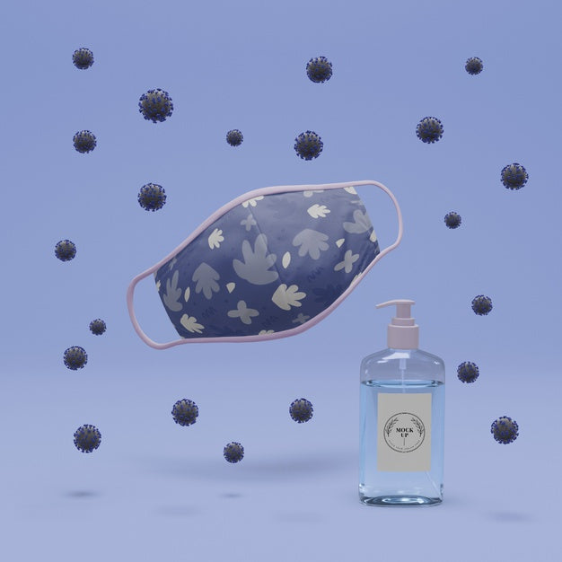 Handmade Face Mask And Hand Sanitizer With Mock-Up Psd