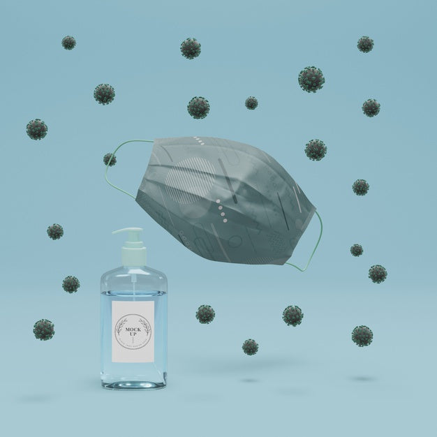 Handmade Face Mask And Hand Sanitizer With Mock-Up Psd