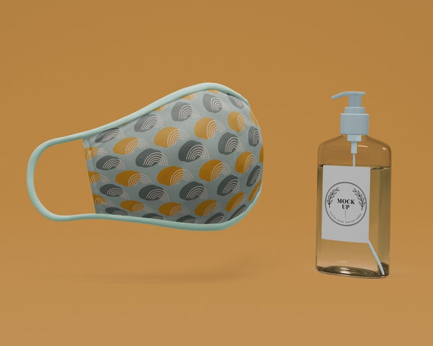 Handmade Face Mask And Hand Sanitizer With Mock-Up Psd