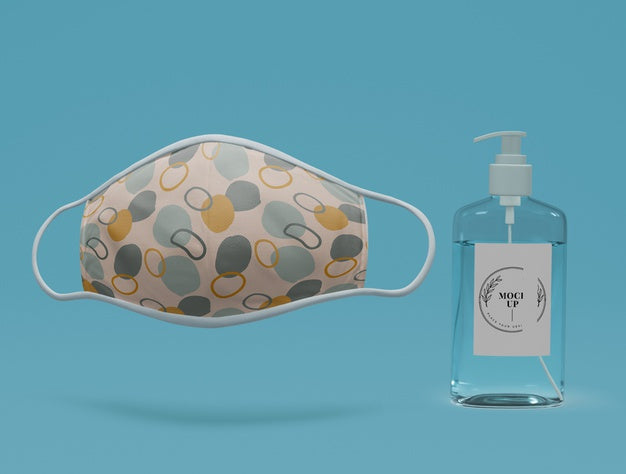 Handmade Face Mask And Hand Sanitizer With Mock-Up Psd