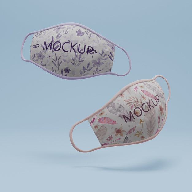 Handmade Face Masks With Mock-Up Concept Psd