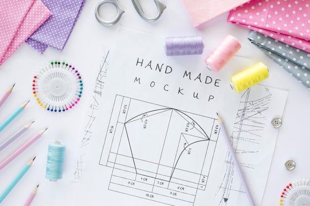 Handmade Sewed Drawing Design Psd