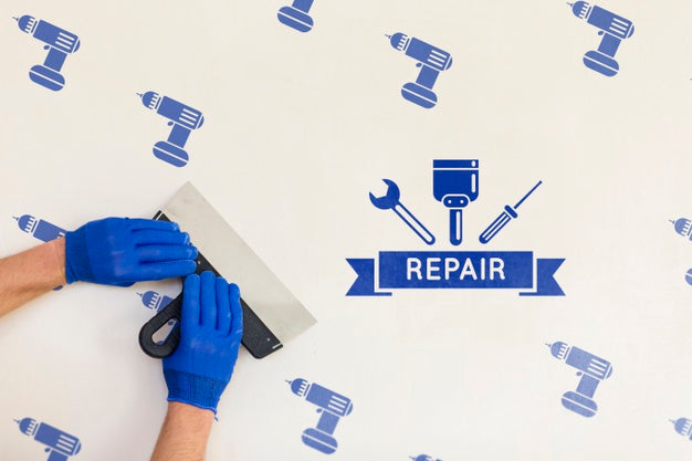 Hands Cleaning The Mock-Up Wall Psd