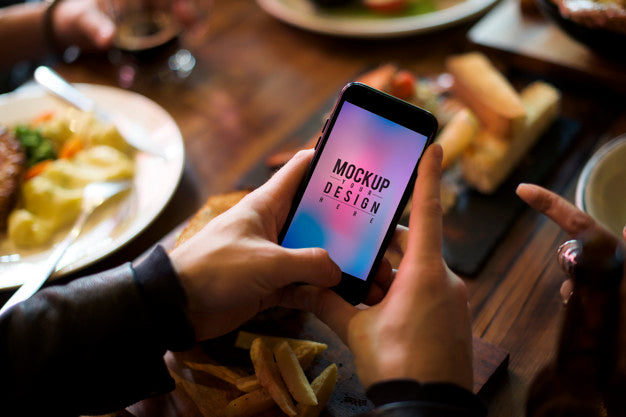 Hands Hold Mobile Show Present Psd