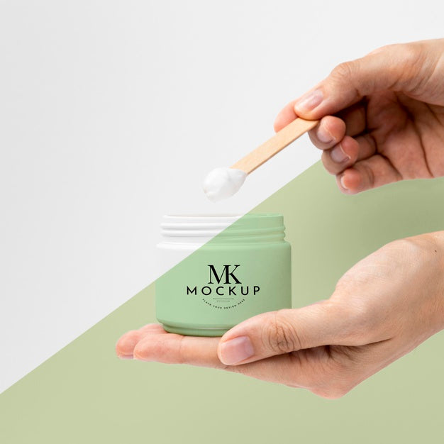 Hands Holding Beauty Product Mock-Up Psd