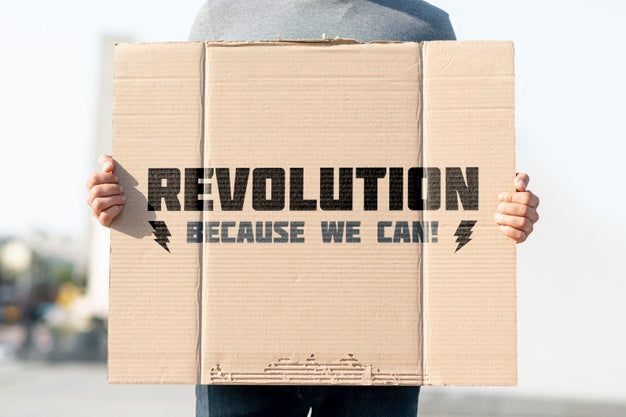 Hands Holding Cardboard Mock-Up Psd