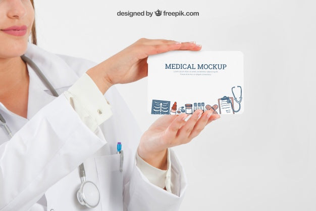 Hands Holding Medical Mock Up Psd