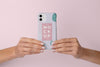 Hands Holding Smartphone With Mock-Up Phone Case Psd